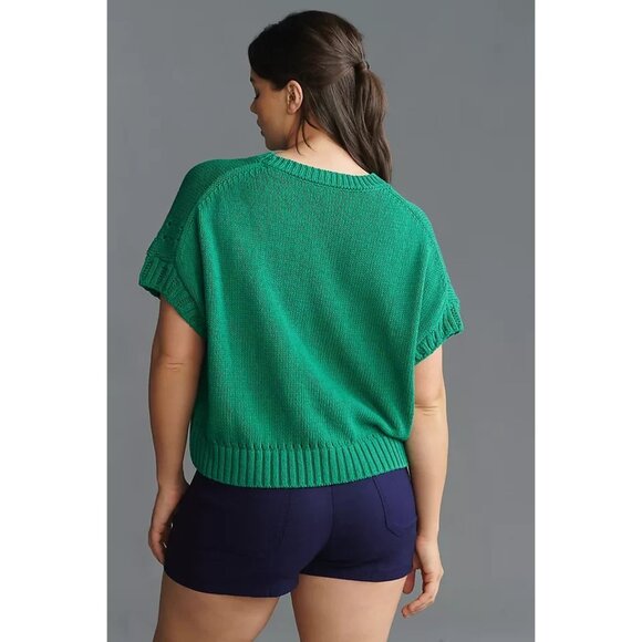 Maeve Short-Sleeve Reddish Print Graphic Sweater 2X - Picture 2 of 5